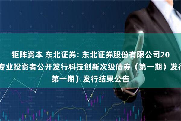钜阵资本 东北证券: 东北证券股份有限公司2025年面向专业投资者公开发行科技创新次级债券（第一期）发行结果公告