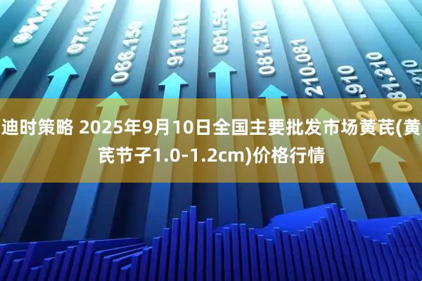 迪时策略 2025年9月10日全国主要批发市场黄芪(黄芪节子1.0-1.2cm)价格行情